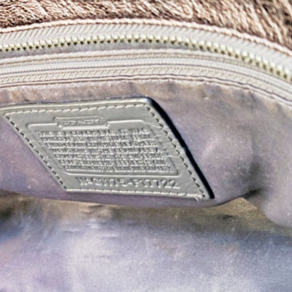 COACH Gallery East West Metallic Pewter Leather Shoulder Tote Bag F17722 - Picture 6 of 7